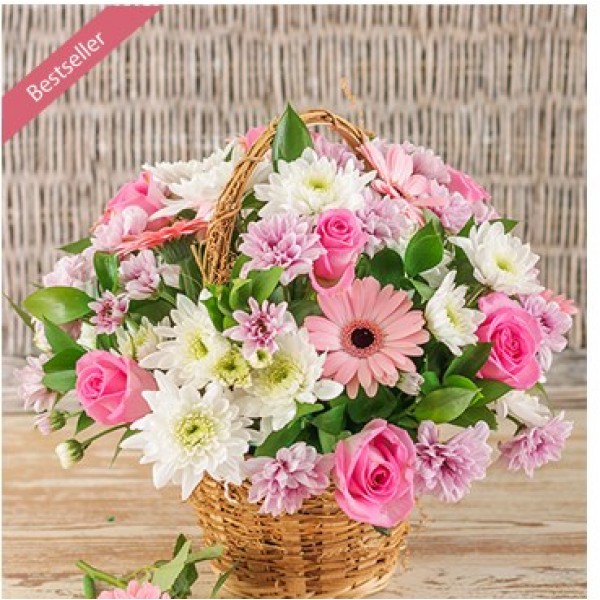 Mix Pink Flower Basket